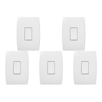Kit C/5 - Conjunto Soprano Ilus 4X2 Branco Com Placa(1Par...