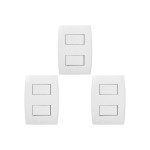 Kit C/3 - Conjunto Soprano Ilus 4X2 Branco Com Placa(2Sim...