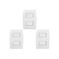 Kit C/3 - Conjunto Soprano Ilus 4X2 Branco Com Placa(2Sim...