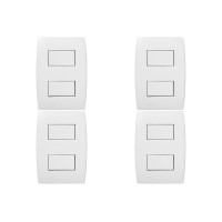 Kit C/4 - Conjunto Soprano Ilus 4X2 Branco Com Placa(2Sim...