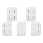 Kit C/5 - Conjunto Soprano Ilus 4X2 Branco Com Placa(2Sim...