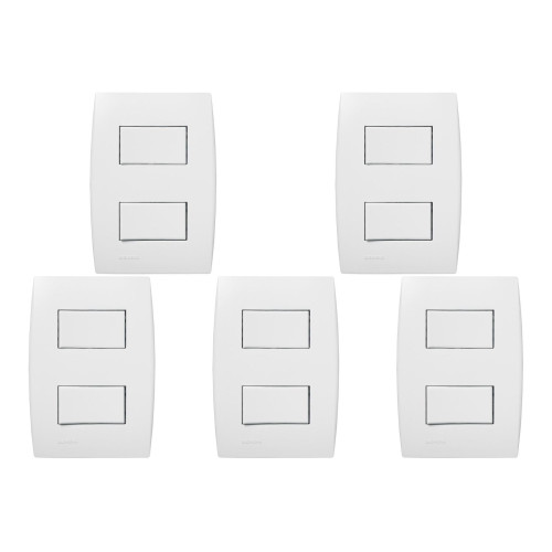 Kit C/5 - Conjunto Soprano Ilus 4X2 Branco Com Placa(2Sim...