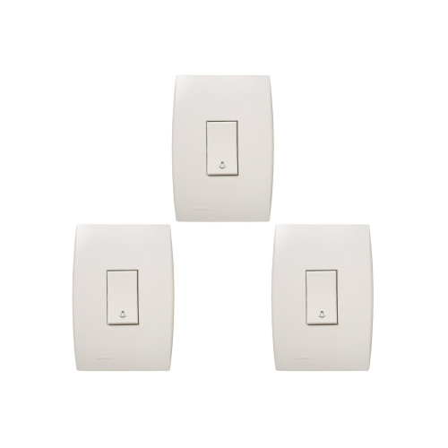 Kit C/3 - Conjunto Soprano Ilus 4X2 Branco Com Placa(1Cam...