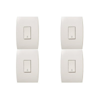 Kit C/4 - Conjunto Soprano Ilus 4X2 Branco Com Placa(1Cam...