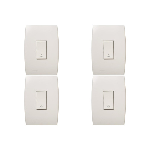 Kit C/4 - Conjunto Soprano Ilus 4X2 Branco Com Placa(1Cam...