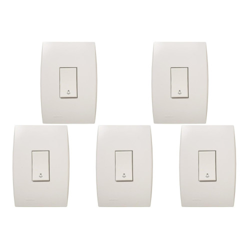 Kit C/5 - Conjunto Soprano Ilus 4X2 Branco Com Placa(1Cam...