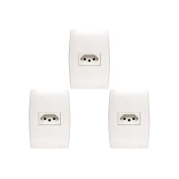 Kit C/3 - Conjunto Soprano Ilus 4X2 Branco Com Placa(1Tom...