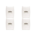 Kit C/4 - Conjunto Soprano Ilus 4X2 Branco Com Placa(1Tomada  ..