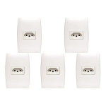 Kit C/5 - Conjunto Soprano Ilus 4X2 Branco Com Placa(1Tomada  ..