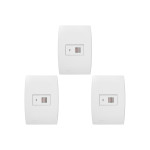 Kit C/3 - Conjunto Soprano Ilus 4X2 Branco Com Placa(1Par...