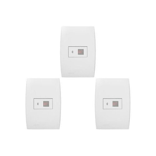 Kit C/3 - Conjunto Soprano Ilus 4X2 Branco Com Placa(1Par...