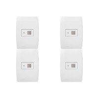 Kit C/4 - Conjunto Soprano Ilus 4X2 Branco Com Placa(1Par...