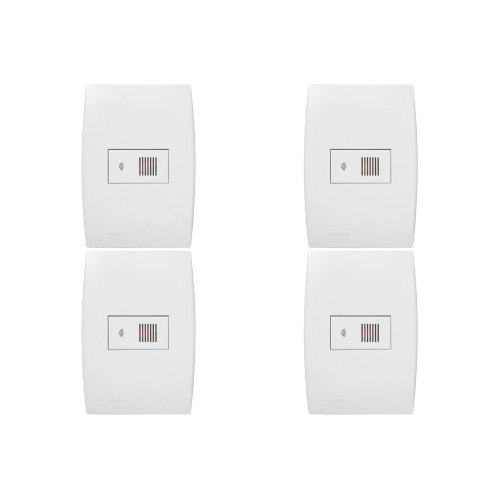 Kit C/4 - Conjunto Soprano Ilus 4X2 Branco Com Placa(1Par...