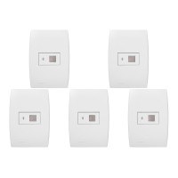 Kit C/5 - Conjunto Soprano Ilus 4X2 Branco Com Placa(1Par...