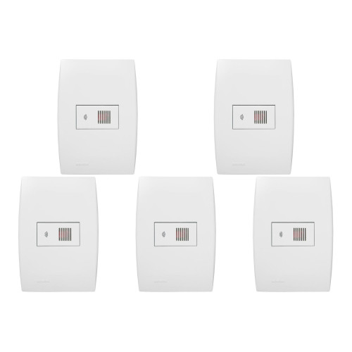 Kit C/5 - Conjunto Soprano Ilus 4X2 Branco Com Placa(1Par...