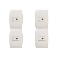 Kit C/4 - Conjunto Soprano Ilus 4X2 Branco Com Placa(1Rj1...