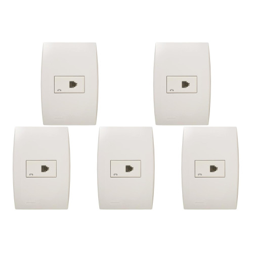 Kit C/5 - Conjunto Soprano Ilus 4X2 Branco Com Placa(1Rj1...