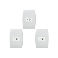 Kit C/3 - Conjunto Soprano Ilus 4X2 Branco Com Placa(1Tomada  ..