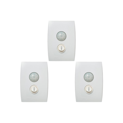 Kit C/3 - Conjunto Soprano Ilus 4X2 Branco Com Placa(Sens...