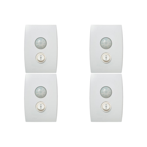 Kit C/4 - Conjunto Soprano Ilus 4X2 Branco Com Placa(Sens...