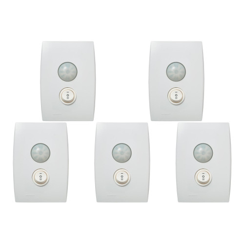 Kit C/5 - Conjunto Soprano Ilus 4X2 Branco Com Placa(Sens...