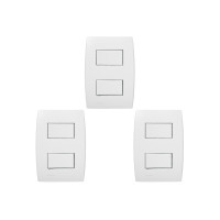 Kit C/3 - Conjunto Soprano Ilus 4X2 Branco Com Placa(1Sim...