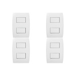 Kit C/4 - Conjunto Soprano Ilus 4X2 Branco Com Placa(1Sim...