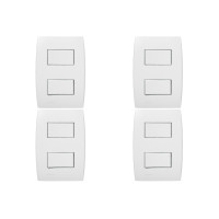 Kit C/4 - Conjunto Soprano Ilus 4X2 Branco Com Placa(1Sim...