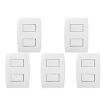 Kit C/5 - Conjunto Soprano Ilus 4X2 Branco Com Placa(1Sim...