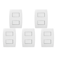 Kit C/5 - Conjunto Soprano Ilus 4X2 Branco Com Placa(1Sim...