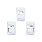 Kit C/3 - Sistema Perlex Branca (1 Paralelo+Tomada 10A) 3...