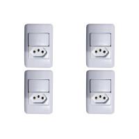 Kit C/4 - Sistema Perlex Branca (1 Paralelo+Tomada 20A) 3...