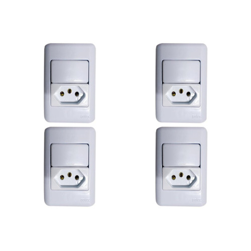 Kit C/4 - Sistema Perlex Branca (1 Paralelo+Tomada 20A) 3...