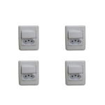 Kit C/4 - Sistema Perlex Branca (1 Simples+Tomada 10A) 30...