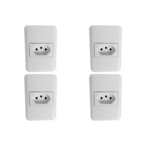 Kit C/4 - Sistema Perlex Branca (1 Tomada 10A) 3011Br