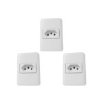 Kit C/3 - Sistema Perlex Branca (1 Tomada 20A) 3015Br