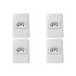 Kit C/4 - Sistema Perlex Branca (1 Tomada 20A) 3015Br