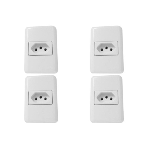 Kit C/4 - Sistema Perlex Branca (1 Tomada 20A) 3015Br