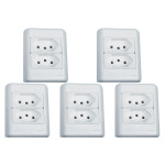 Kit C/5 - Sistema Perlex Branca (2 Tomadas 10/20A) 3011/15Br