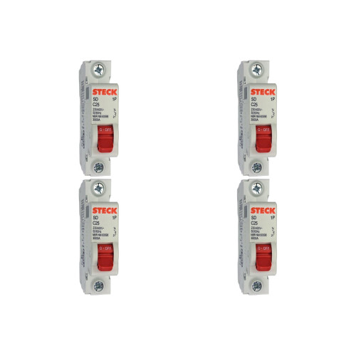 Kit C/4 - Disjuntor Steck Din Unipolar 25A Sd61 C Sdd61C25