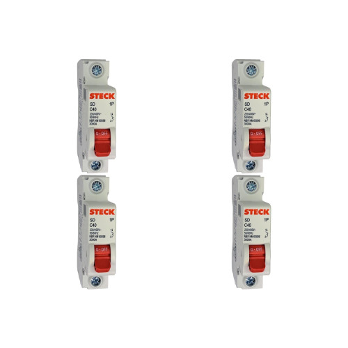 Kit C/4 - Disjuntor Steck Din Unipolar 40A Sd61 C Sdd61C40