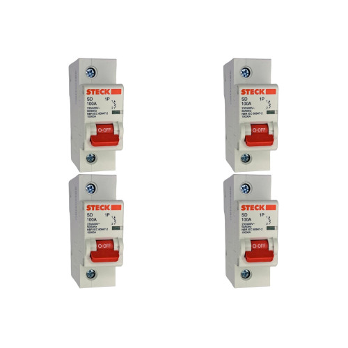 Kit C/4 - Disjuntor Steck Din Unipolar100A Sd1 C Sdd1C100