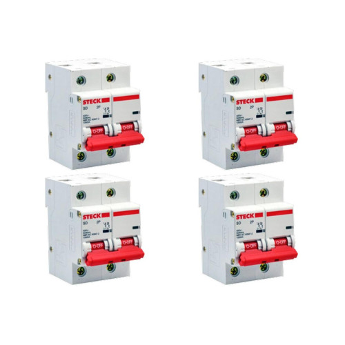 Kit C/4 - Disjuntor Steck Din Bipolar 80A Sd2 C Sdd2C80