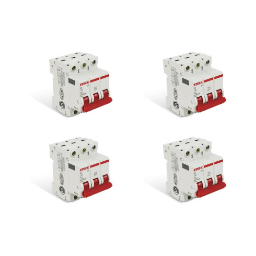 Kit C/4 - Disjuntor Steck Din Tripolar 50A Sd63 C Sdd63C50