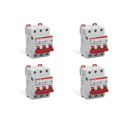 Kit C/4 - Disjuntor Steck Din Tripolar100A Sd3 C Sdd3C100