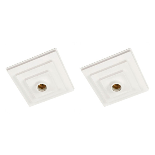 Kit C/2 - Plafonier Pvc Pavilonis Quadrado Branco Soquete...