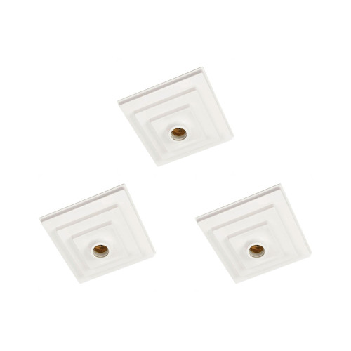 Kit C/3 - Plafonier Pvc Pavilonis Quadrado Branco Soquete...