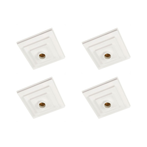 Kit C/4 - Plafonier Pvc Pavilonis Quadrado Branco Soquete...
