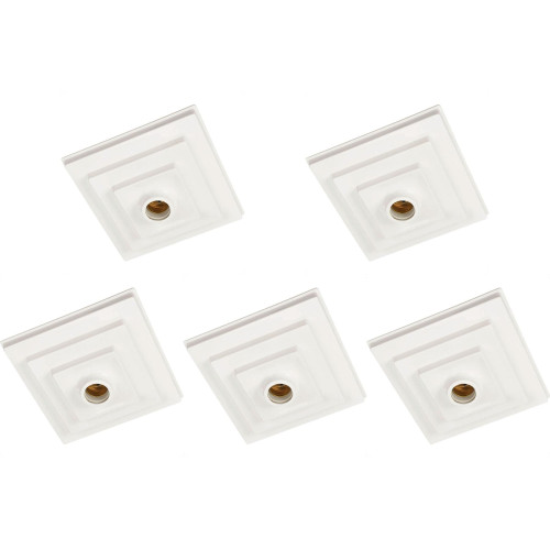 Kit C/5 - Plafonier Pvc Pavilonis Quadrado Branco Soquete...
