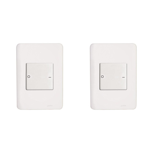 Kit C/2 - Conjunto Perlex Aros 4X2 Branco Com Placa(1Bipo...